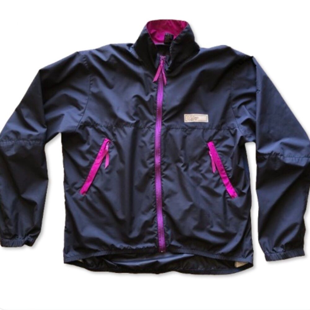 Lowe Alpine Navy + Purple Contrast Lightweight Windbreaker Jacket, Women’s XL